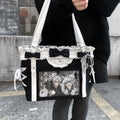 New Fashion Design for Girls Y2K Ulzzang Ita Bag Sweet Preppy Style Shoulder Bag for Women Large Capacity Ribbon Bow Tote Bag