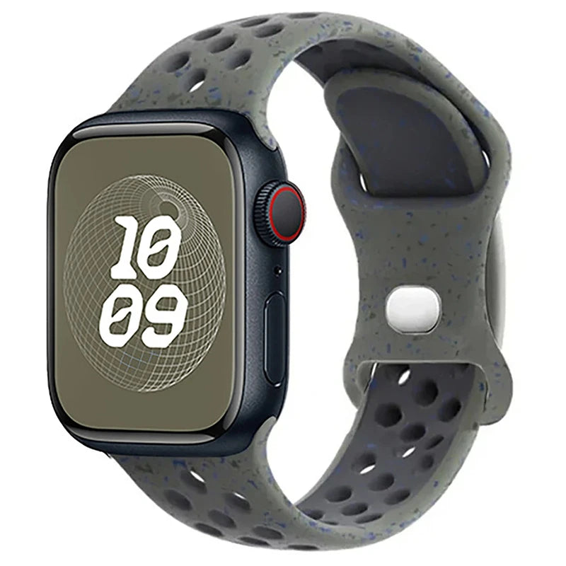 Silicone Strap For Apple Watch 44mm 45mm 40mm 41mm 38 42mm sports Rubber Breathable Band iwatch series 10 9 8 SE 7 6 Ultra 49mm