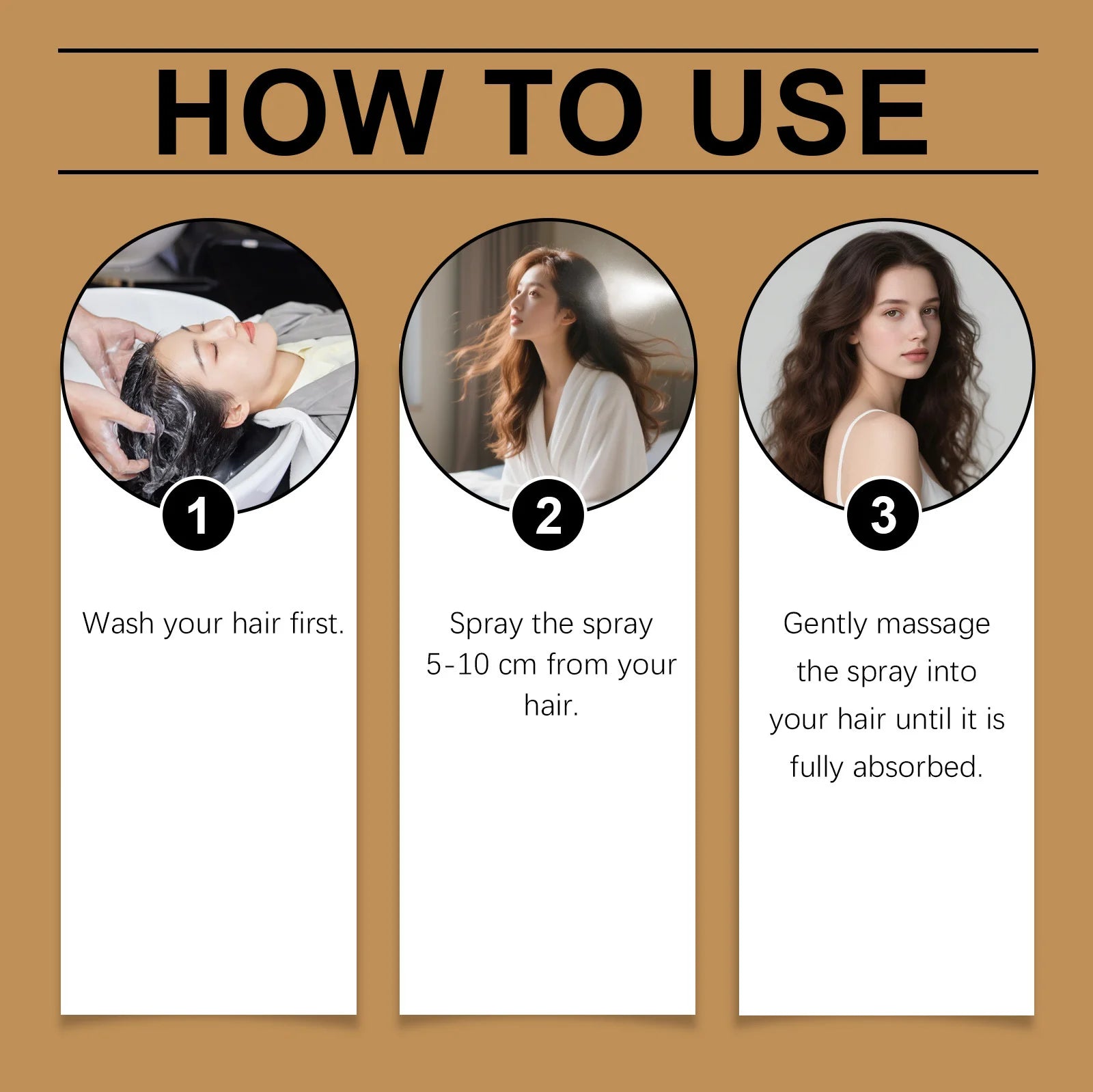Hair Smoothing Spray Repair Frizz Split Ends Damaged Dry Hair Moisturizing Nourish Soothing Scalp Soft Straight Shiny Hair Spray