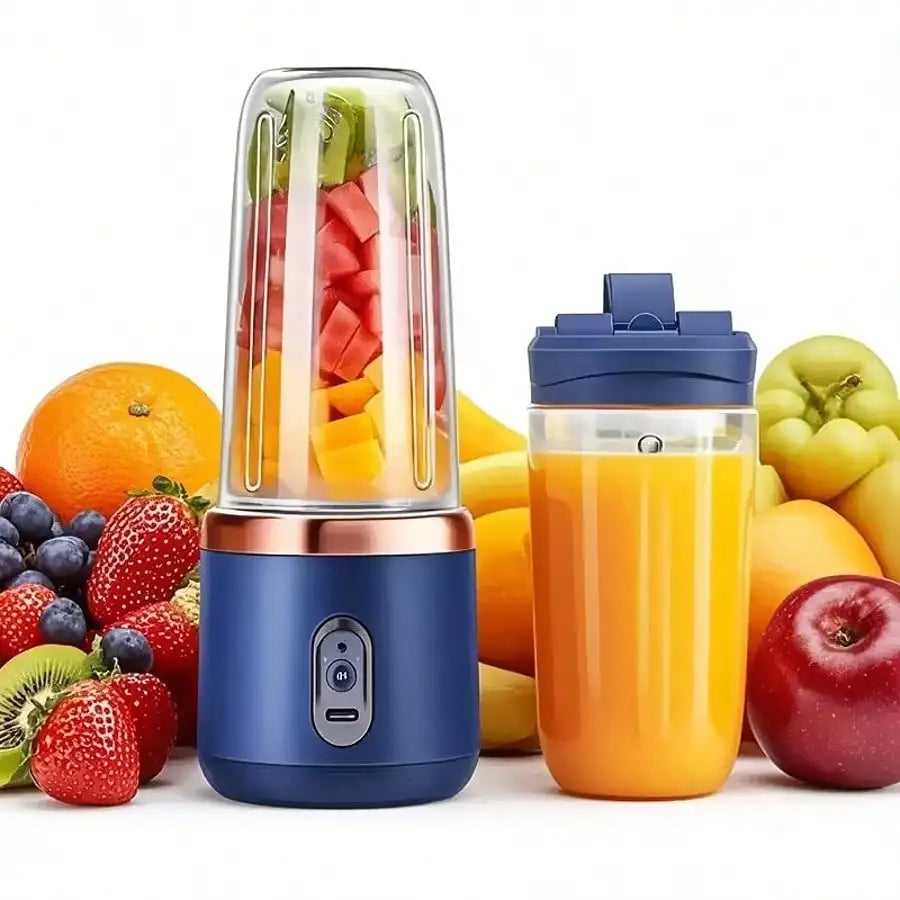 1 Pack 2 Cup Portable Blender Juicer with 6 Blades for Smoothies Vegetable Juices Kitchen Accessory Health Gift