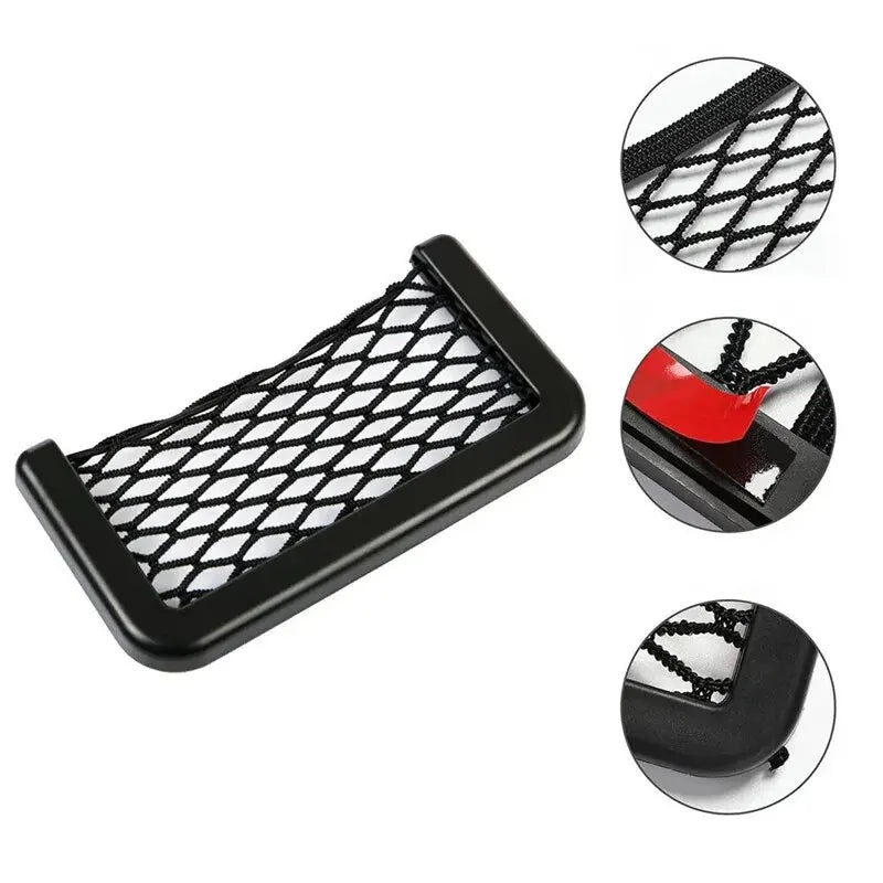 Auto Seat Side Interior Back Sundries Pocket Mesh Storage Bag Phone Net Pocket Holder Car Storage Bag Elastic Flexible Nets