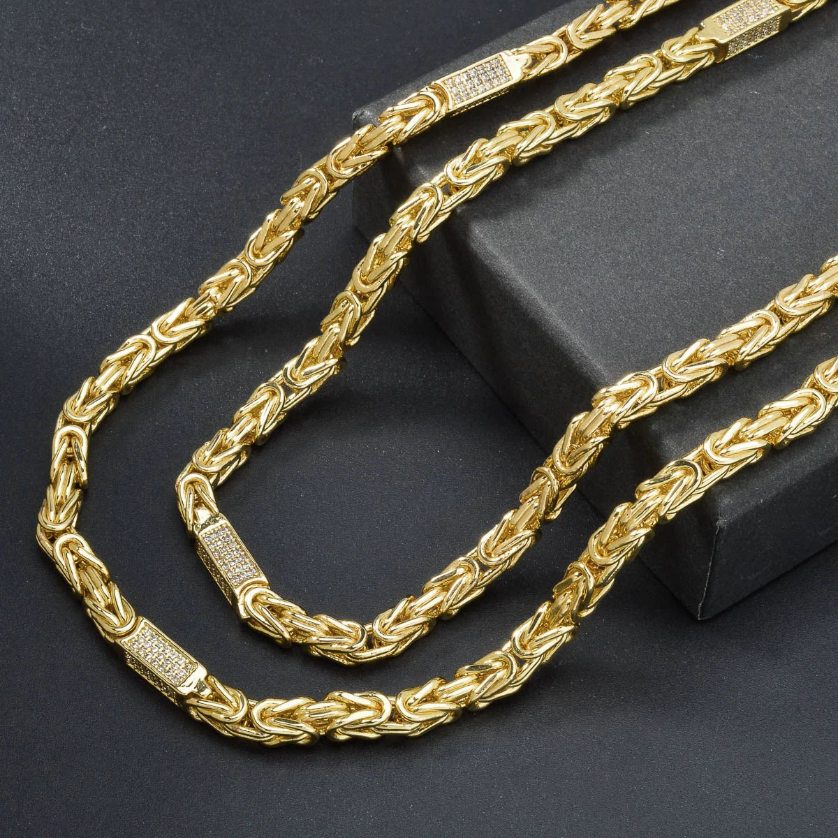 1PC Hot Selling Men's Women's Necklace 5mm Wide Square Hip-Hop Chain Inlaid Exquisite Shiny Zircon Suitable Daily Party Gifts