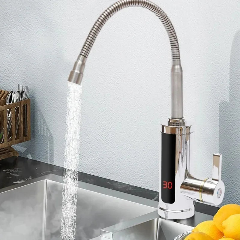 360° Rotation Electric Faucet Heater For Instant Hot Water 3KW with LCD Display for Energy Saving