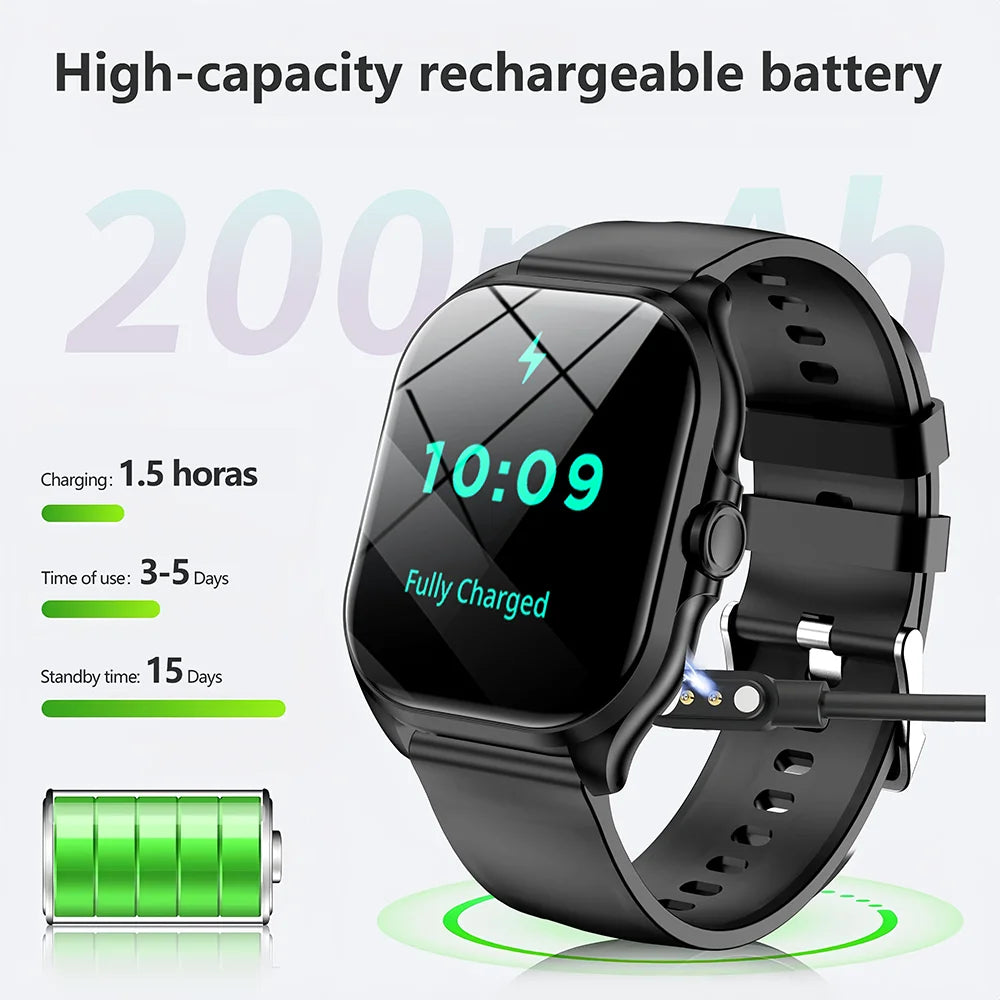 LAXASFIT 2026 New Gift Smart Watch Full Touch Screen Bluetooth Call Sports Fitness Digital Smartwatch For Men Women