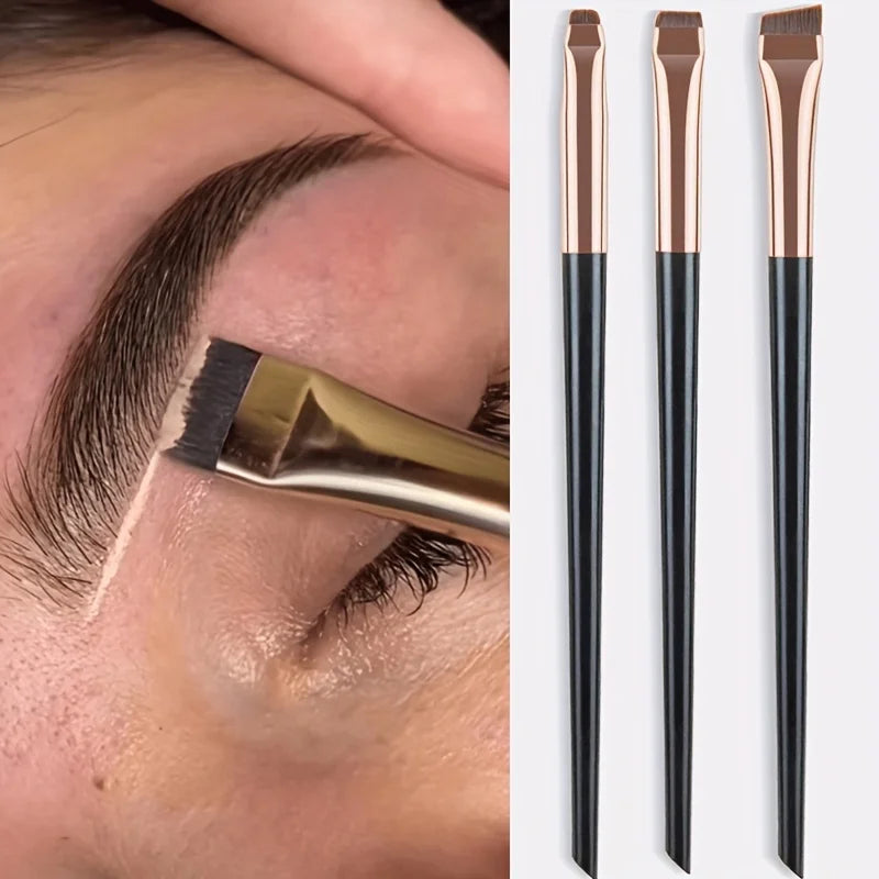 3pcs Makeup Brush Set, Blade Eyeliner Brush Fine Oblique Head Eyebrow Brush Outline Eyeliner Ultra-Thin Eye Shadow Brush Makeup