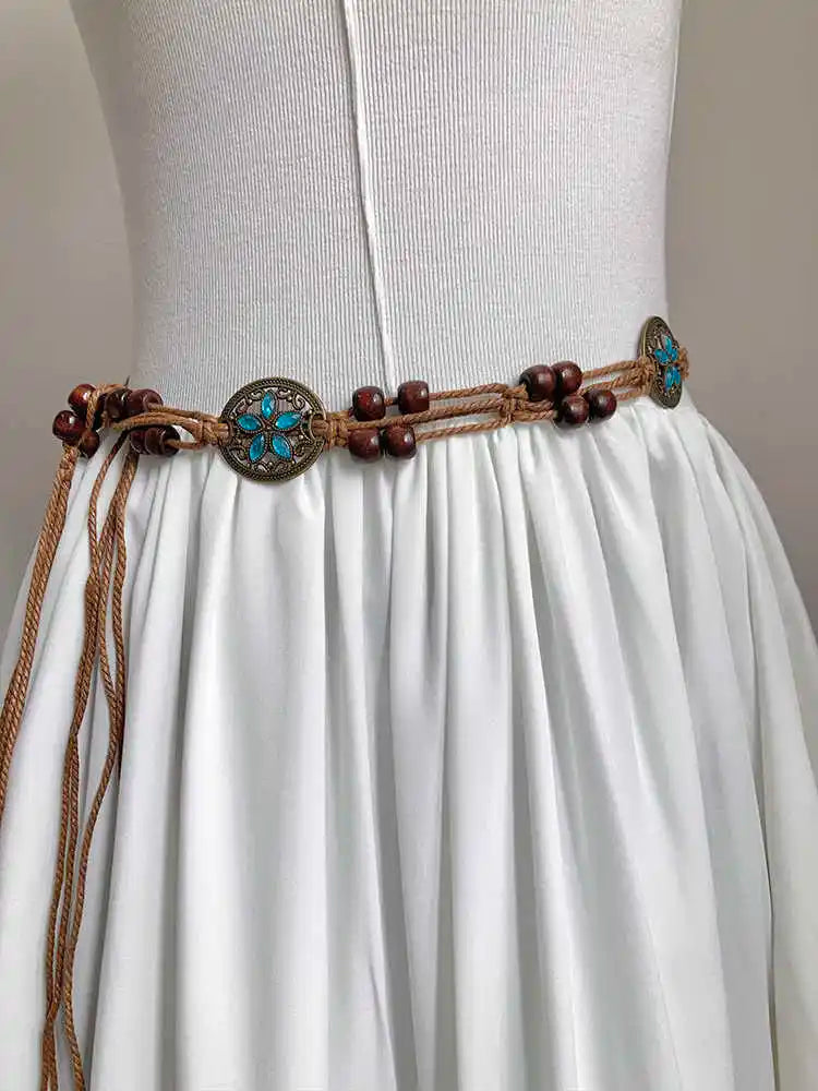 Women's Retro-Ethnic Style Waist Belt Summer New High-End Decorative Versatile Exclusive Crafted Cord