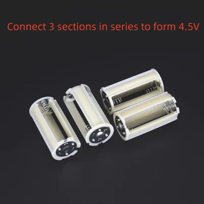 4PC 3 Battery Conversion Tubes,  4.5V Battery Holder, Cylindrical Flat Head