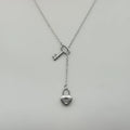 Key to My Heart Lock and Key Lariat Necklace Stainless Steel Dainty Love Padlock Key Y Necklace Valentine Necklace Gift for Her