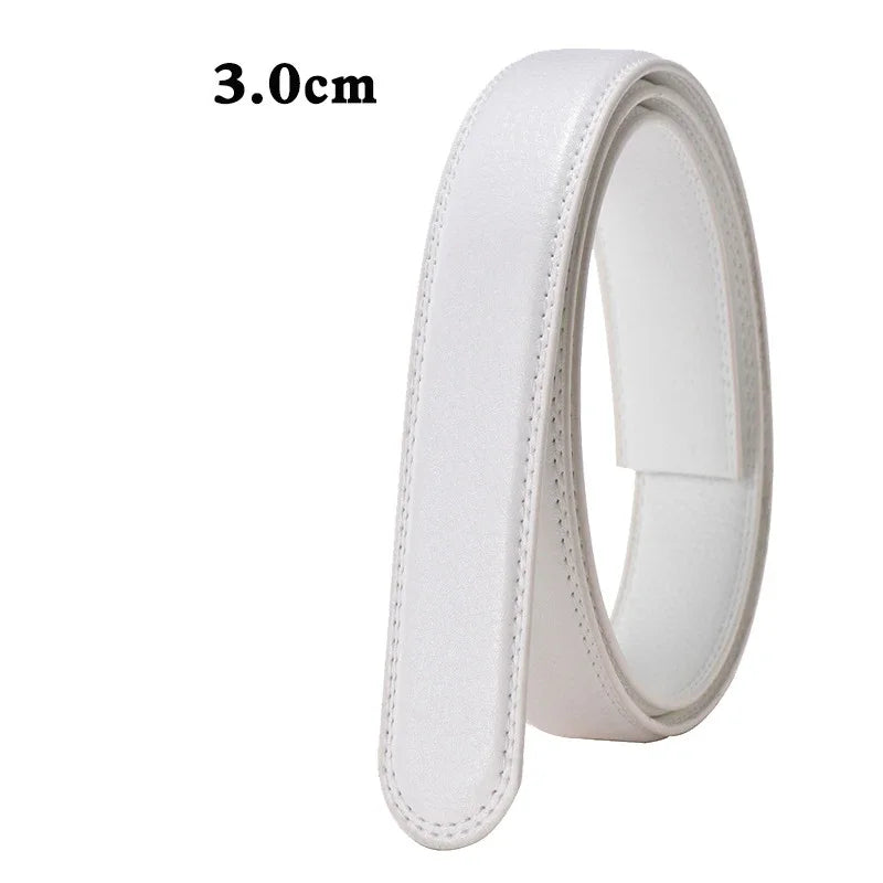 Belt Body No Buckle for Automatic Buckle 2.4 2.8 3.0 3.5cm Width Leather Belts Straps Without Buckle for Men Women 4 Size Wide