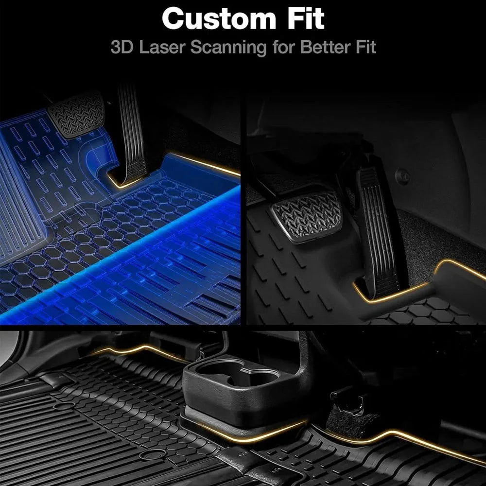 1Set New Quality Car Floor Mats Liners Set For 2021-2023 Toyota Sienna 8 Seat All Weather Waterproof Non-slip TPE Rubber Heavy Duty Floor Liner Car Accessories