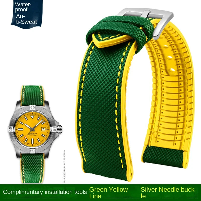 For Longines Seiko water ghost Hamilton series nylon rubber Bottom watch strap 20mm 22mm 23 Strap Men soft Waterproof Wrist Band