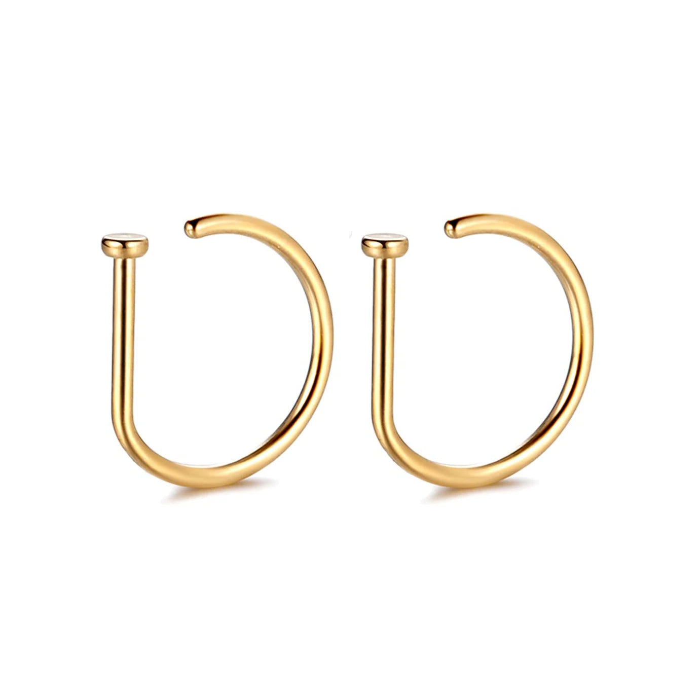 Fake Nose Ring Hoop Lip Labret Ring for Women Non Pierce Hoop Nose Ring  Septum Hoop  Ring Tragus Rook Ring Non Piercing Jewelry