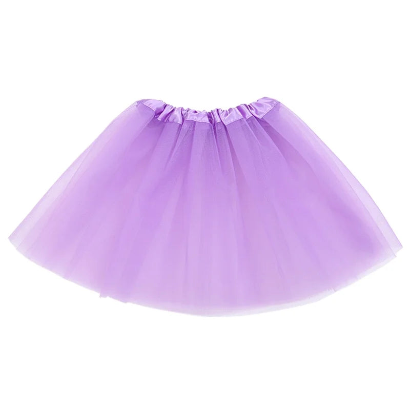 Girl Elastic Ballet Dancewear Tutus Mini Skirt For Birthday Party Dance 3 Layer Tulle Tutu Skirt for Kids Princess 2-8Y Girls