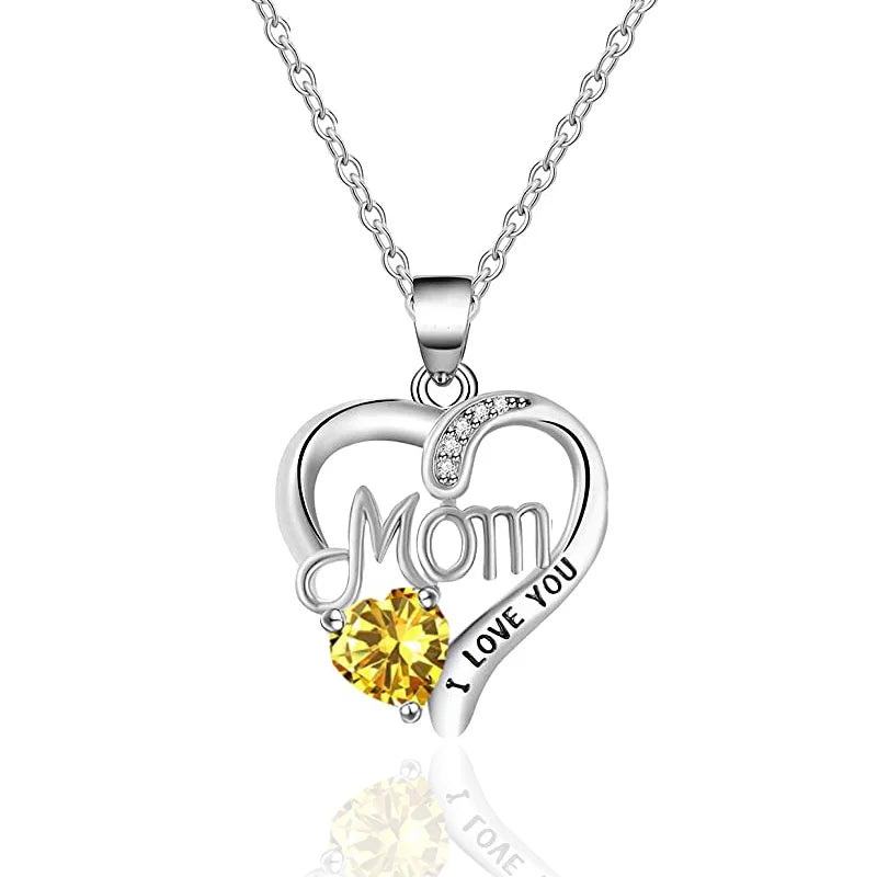 Huitan Silver Color Heart Pendant Necklace Female Anniversary Party Bright Zirconia Accessories Delicate Mom's Day Gift Jewelry