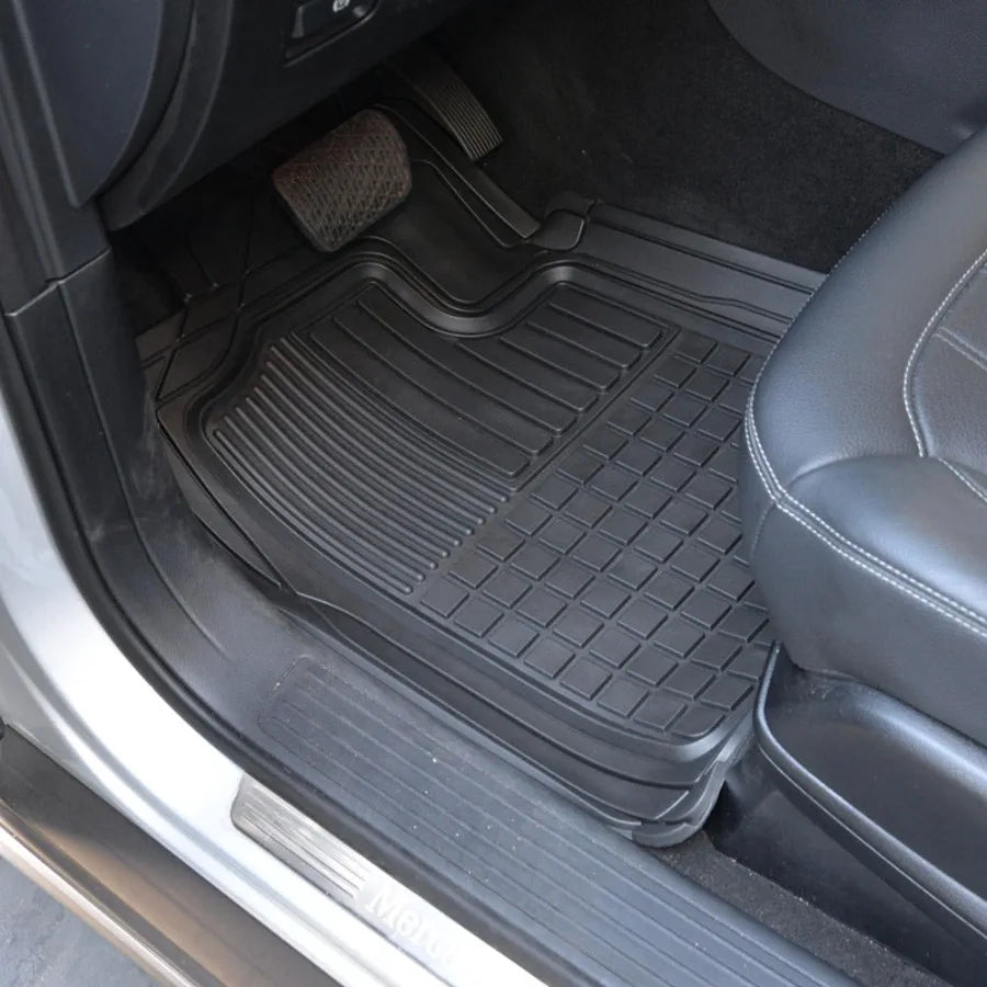 All Weather Semi-Custom Fit Heavy Duty Rubber Floor Mats for Auto Car Truck Van SUV 2 Front and Rear Liner