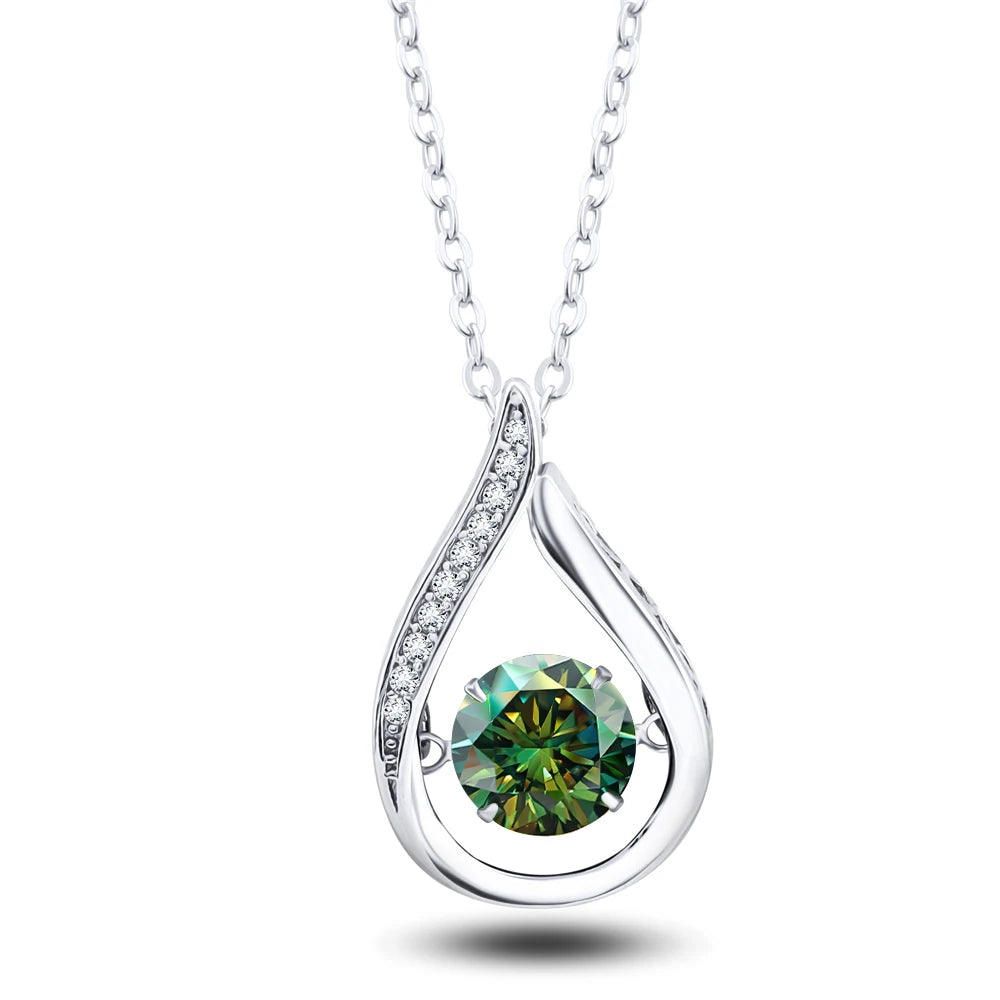 VVS1 D Color Moissanite Necklace For Women Fine Jewelry 925 Sterling Sliver Chain Plated 18k White Gold