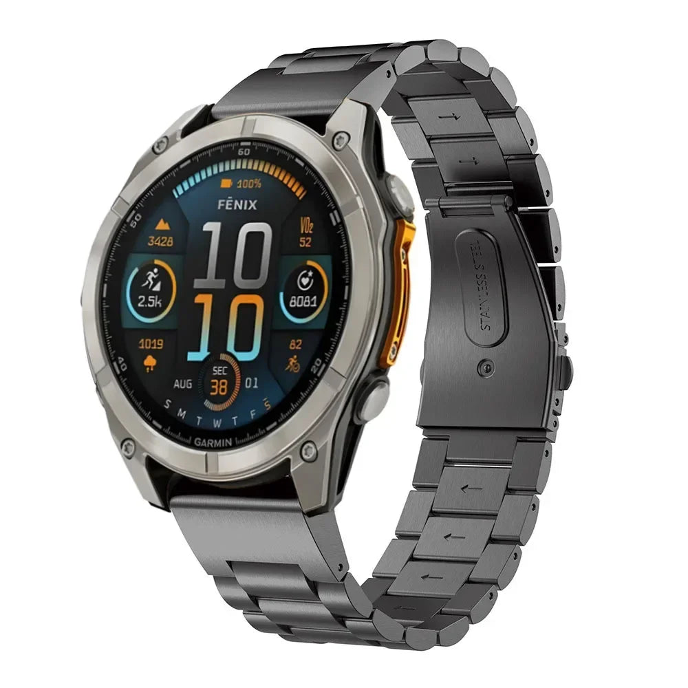 Quick Fit 26mm 22mm 20mm Metal Strap For Garmin Tactix 8 Fenix 8/E 7X 6X Stainless Steel Bracelet Enduro 3 Forerunner 965 Band