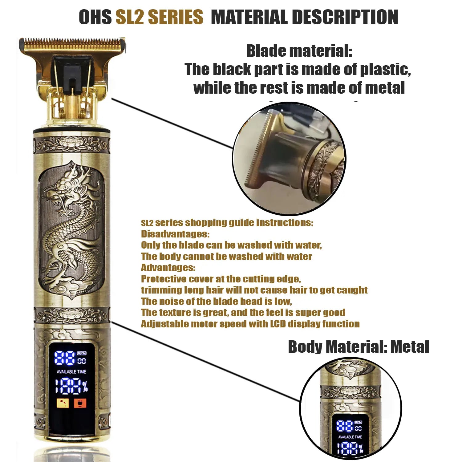 Tondeuse Dragon Vintage T9 Cordless Professional Hair Clippers Electric Trimmers For Men Clipper hair cutting machine Shaver