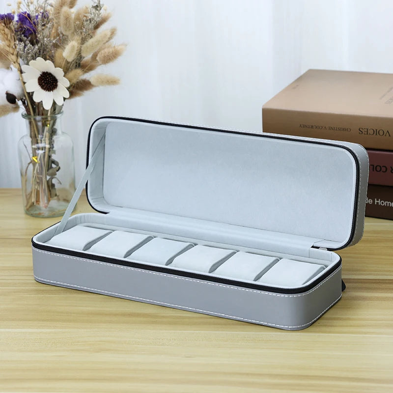 2024 New 6/10/12 Girds Portable Watch Storage Boxes Organizer with Zipper Classic Style Multifunctional Watch Display Box