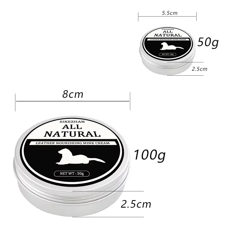 Car Leather Cleaning cream Seat Maintenance Care Oil Leather Restoration Mink Oil Cream Leather Sofa car Interior Polishing