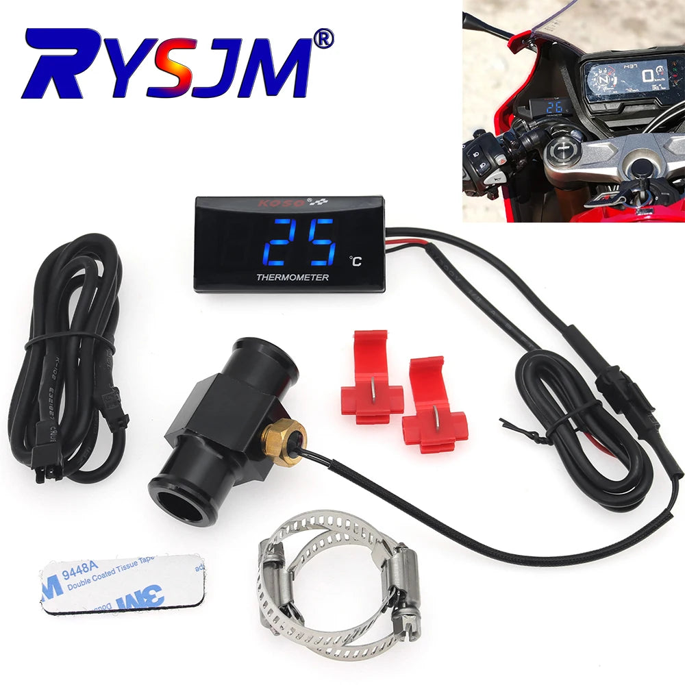 LCD Digital Motorcycle Thermometer Gauge Universal Water Temp Adapter Moto Racing Accessories for XMAX250 300 NMAX CB 400 CB500X