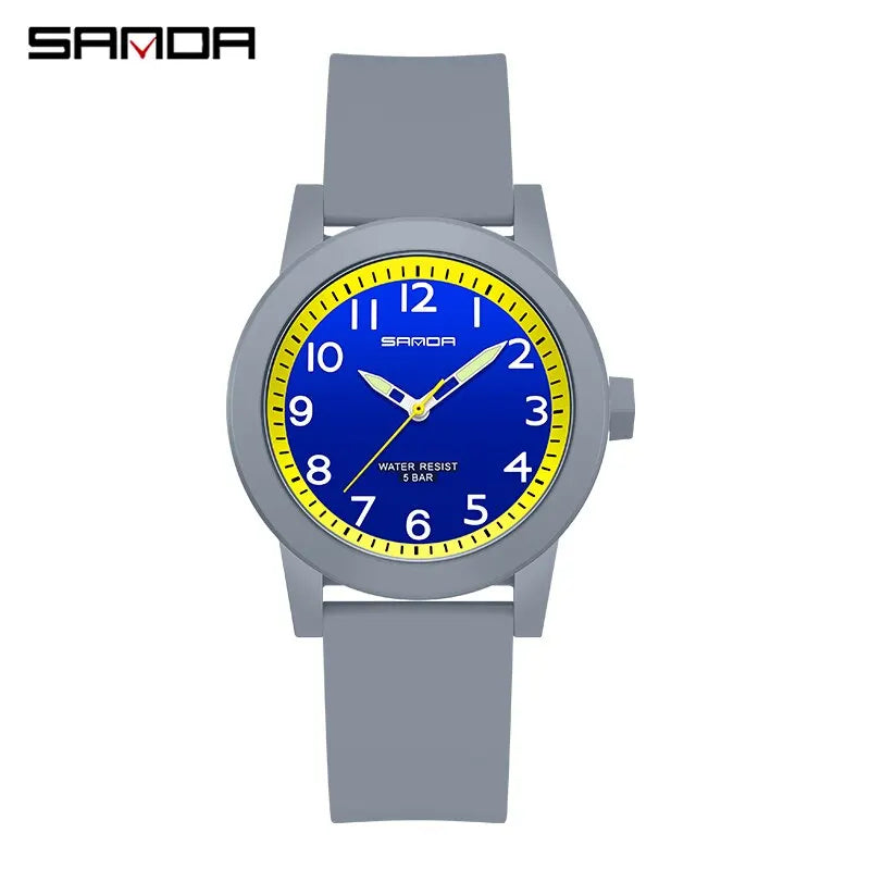 SANDA Women Watches Fashion Silicone Analog Quartz Wrist Watch Baseball Sports Waterproof Boy Girl Casual Clock Children Gifts
