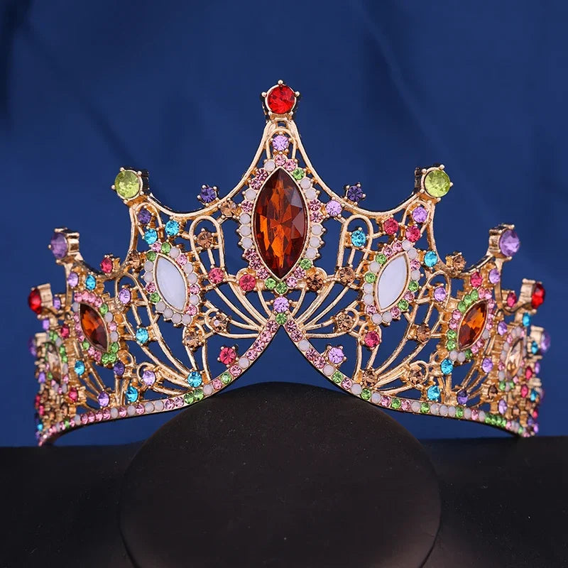 Bridal Crown Baroque Vintage Princess Queen Headwear Crystal Tiara For Women Wedding Crown Hair Dress Accessories Jewelry