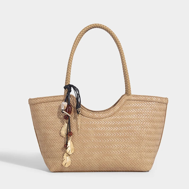Imitation Braided Embossment Tote Bag For Women Luxury Designer Handbag 2025 New In Vintage With Inner Pocket Underarm Shoulder