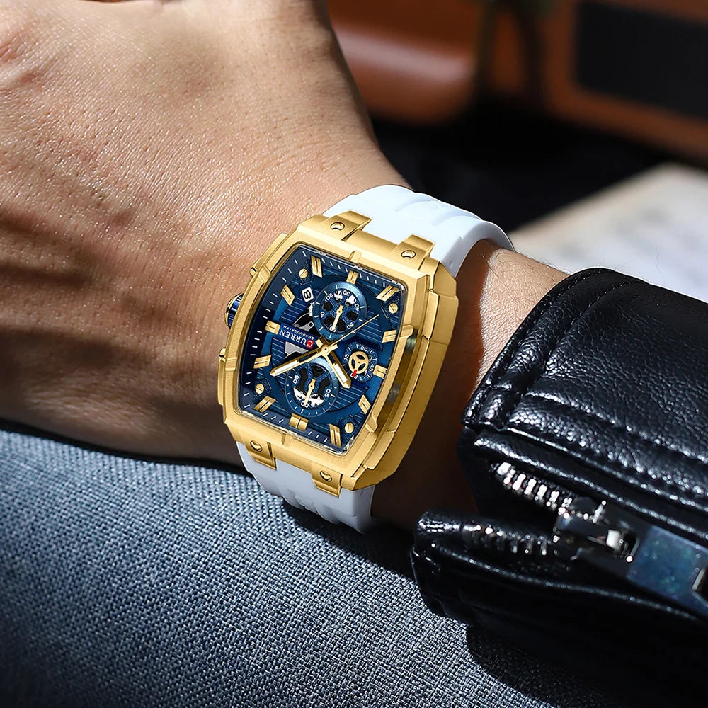 CURREN Men Casual Sport Military Quartz Calendar Wrist Watch for Man Business Leather Waterproof Male Clock Relogio Masculino