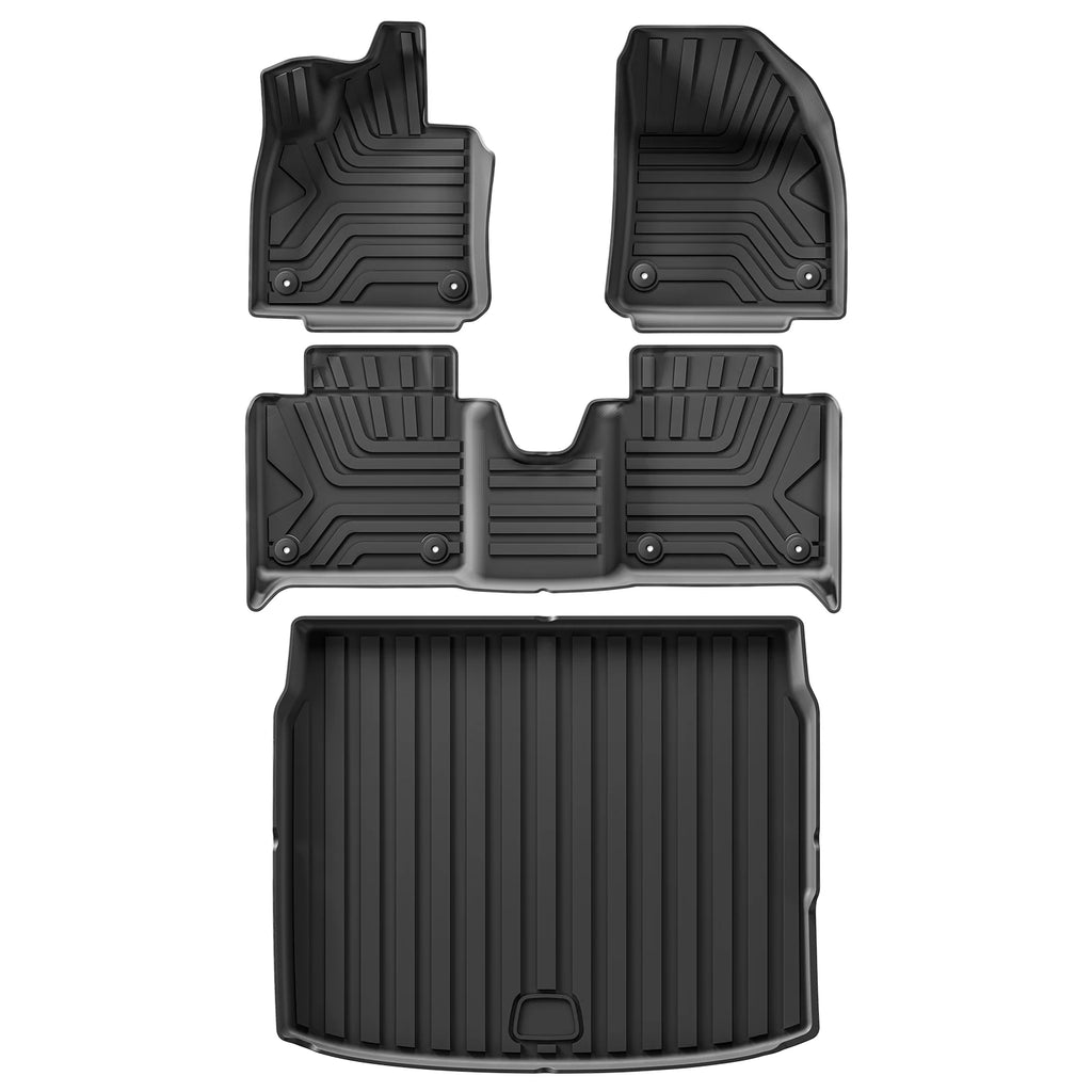 Smabee Left Drive for Polestar 4 2024-2026 Car Floor Mats Cargo Liner Trunk Pad TPE 3D Foot Mat Waterproof Accessories Black