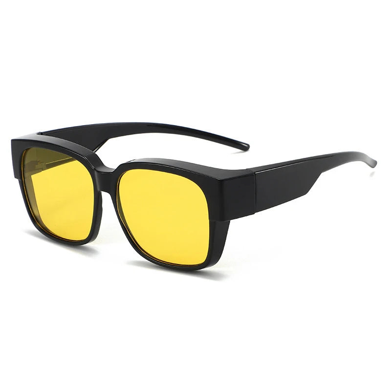 Men Women Polarized Sunglasses Wear Over Myopia Prescription Glasses Vintage Outdoor Travel Night Vision Driving Goggles