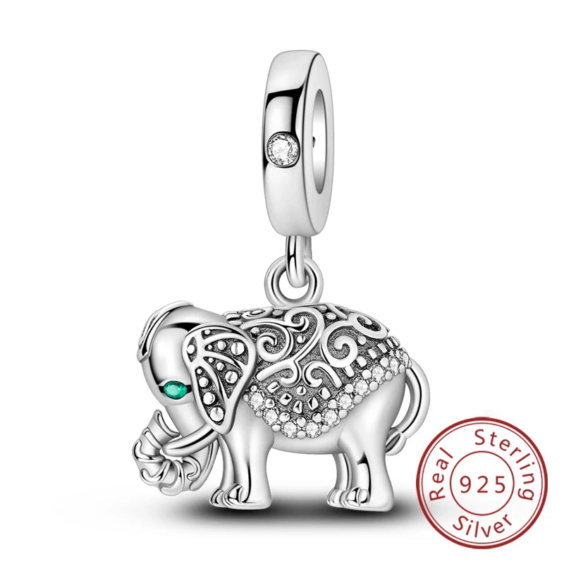 Hot Sale Charm Bead Pendant 925 Sterling Silver Firefly Love Heart Cats Dogs Sunflower Charm for Bracelet Women DIY Jewelry Gift