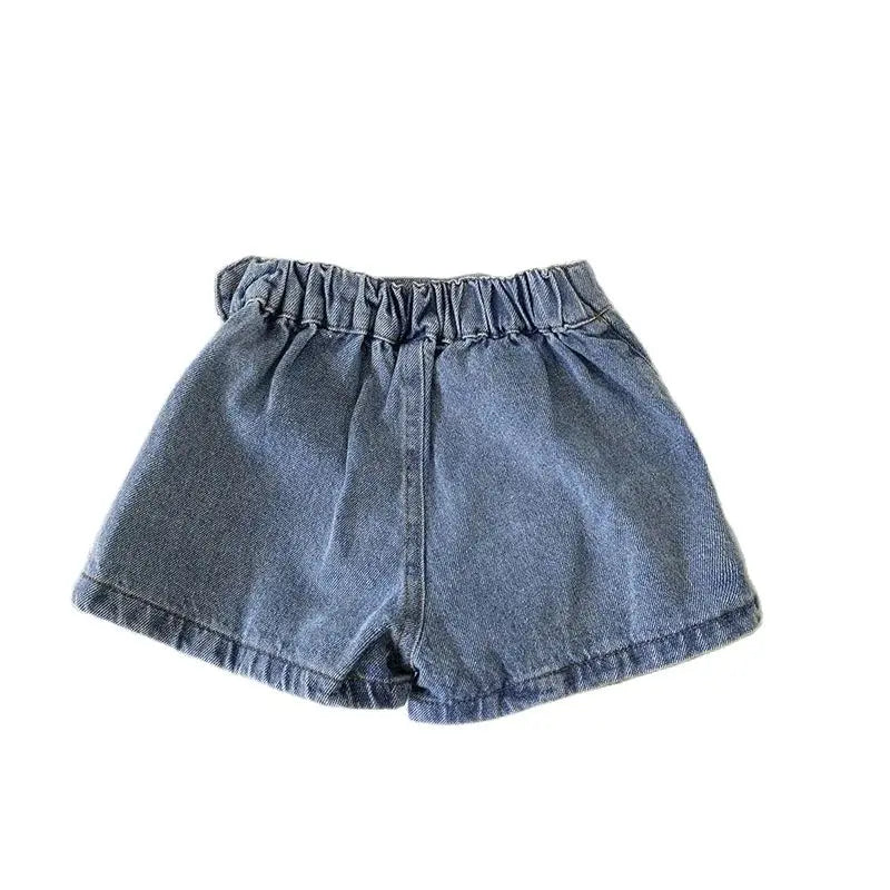 Brief Style Denim Blue Toddler Girls Skirt Shorts Kids Summer Sport Dress Pants Children Elastic Waist Trousers for 2-7 Years