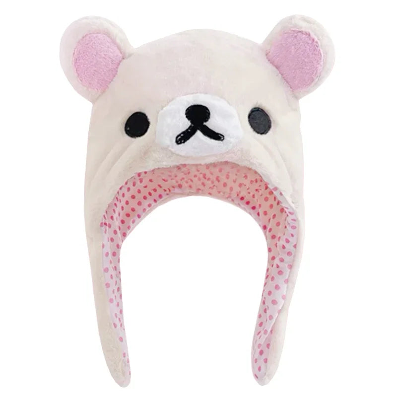 Rilakkuma Korilakkuma Bear Plush Ushanka Hat Kawaii Cute Winter Hat For Women Girls Boys Kids Cartoon Anime Cap Gorras