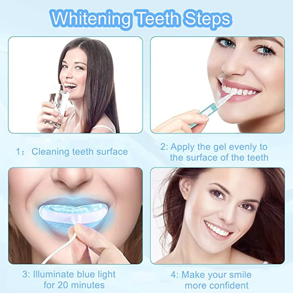 Portable Teeth Whitening Lamp with Enhanced Cold Light Gel Removes Yellow Stains from Teeth a Miracle of Oral Whitening Care
