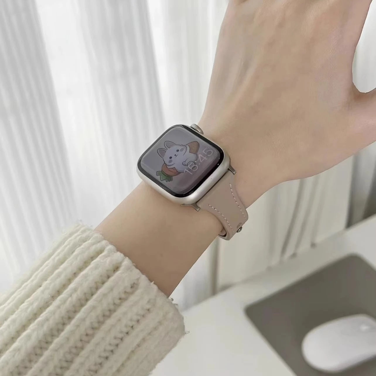 Slim Leather Strap for Apple Watch Band Ultra 49mm 8 41mm 45mm 7 SE 654321 44mm Women Bracelet Loop for iwatch series 42mm 40mm
