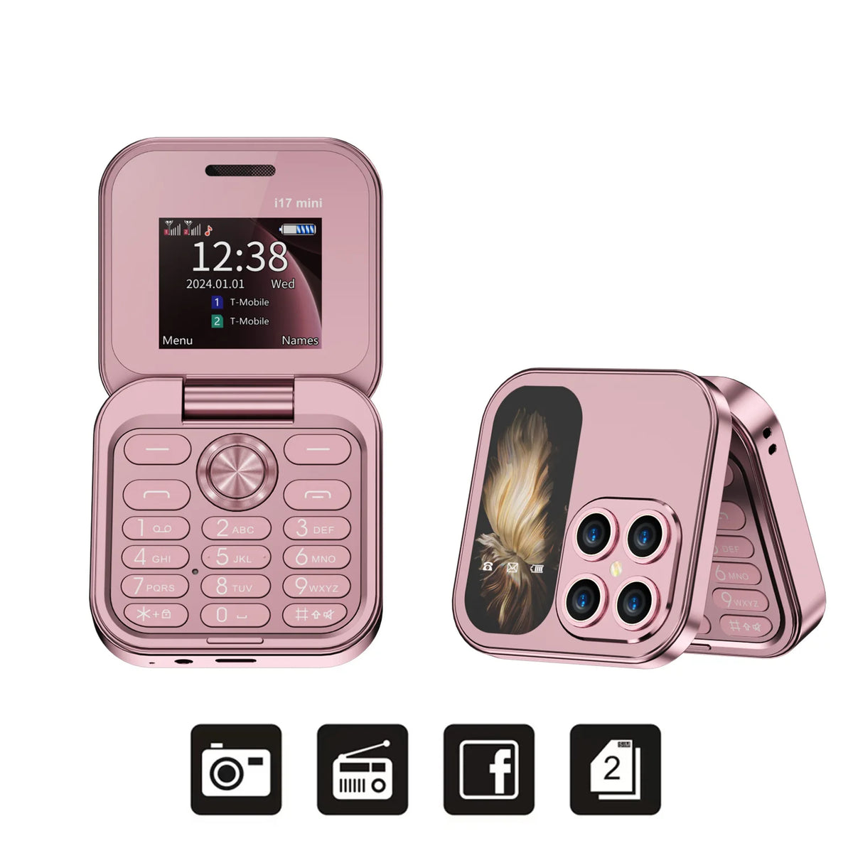 SERVO I17 Mini Dual SIM Card Flip Mobile Phone 2G GSM Magic Voice FM Radio Speed Dial Video Player Flashlight Foldable Cellphone