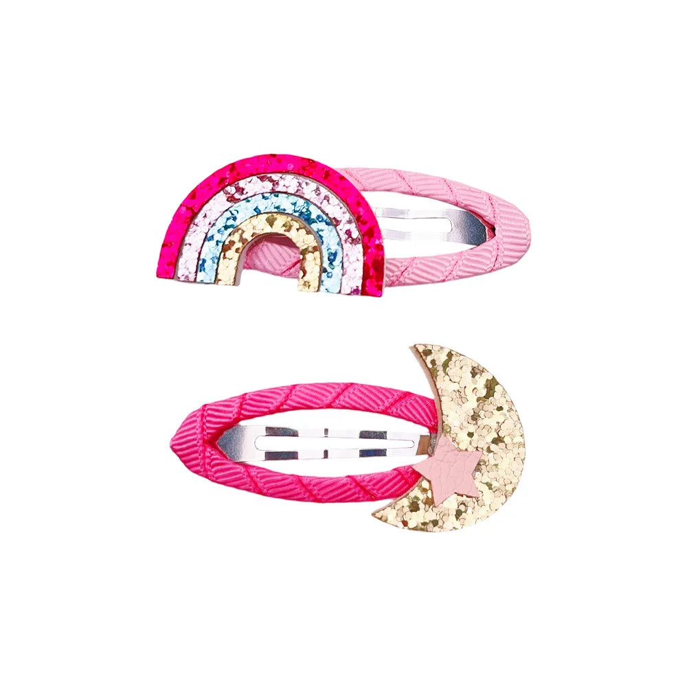Cartoon Animal Fruit BB Hair Clips for Girls Cute Sequin Droplet Design Snap Barrettes Toddler Daily Headwear Accessory