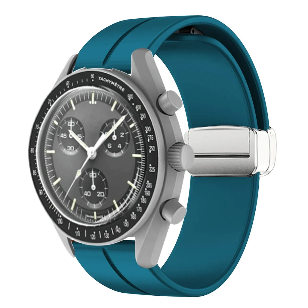Silicone Strap For Omega X Swatch Joint MoonSwatch Planet Watch Band Metal Magnetic Buckle Wristband Replacement Bracelet Correa