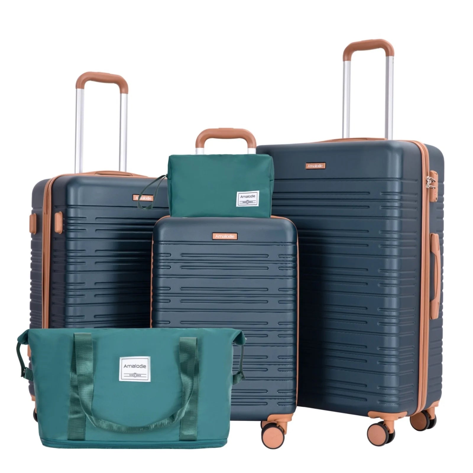 Luggage Sets 5-Piece Suitcases with Double Spinner Wheel,Suitcase Set ABS Hard Case Luggage with TSA Lock
