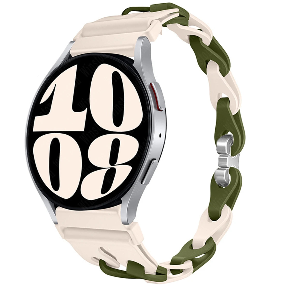 22mm 20mm Chain Strap for Samsung Galaxy Watch 7 6 5 4 6Classic Silicone Band for Huawei GT4 3Pro for Amazfit GTR 4/GTS Bracelet