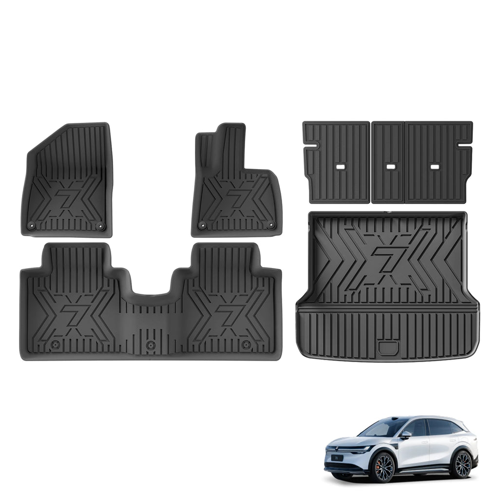 LUCKEASY Left /Right Drive for Zeekr 7X 2024-2026 Car Floor Mats Cargo Liner Backrest Trunk Pad Foot Mat All Weather Accessories