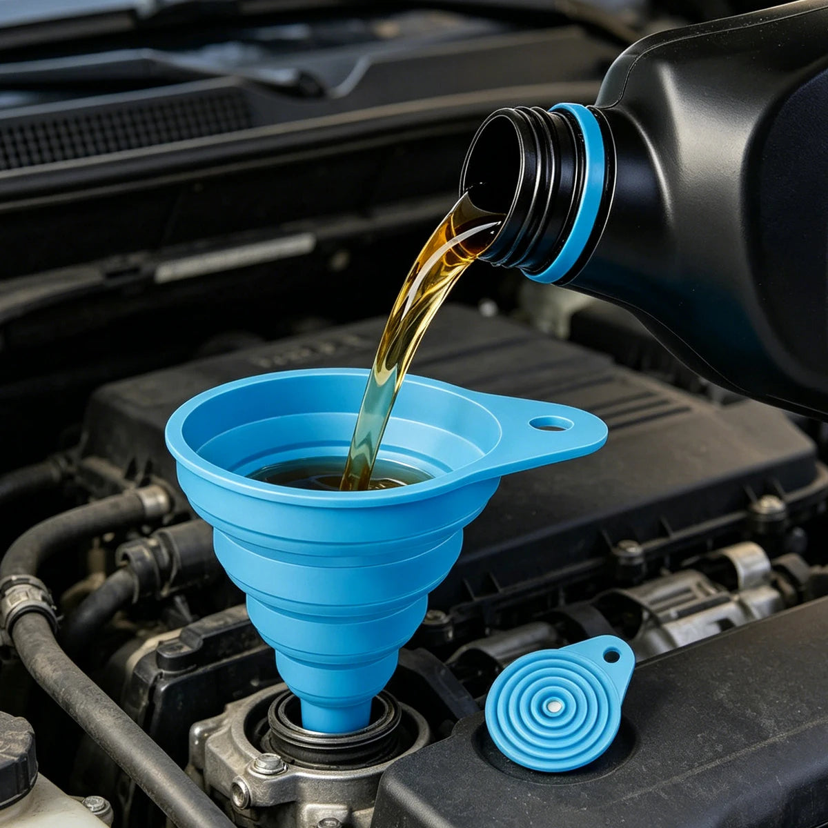 Foldable Funnel Accessories Auto Motorcycle Oil Car Tool Automotive Mechanical Tools Vw Camion Workshop Equipment Parts Special