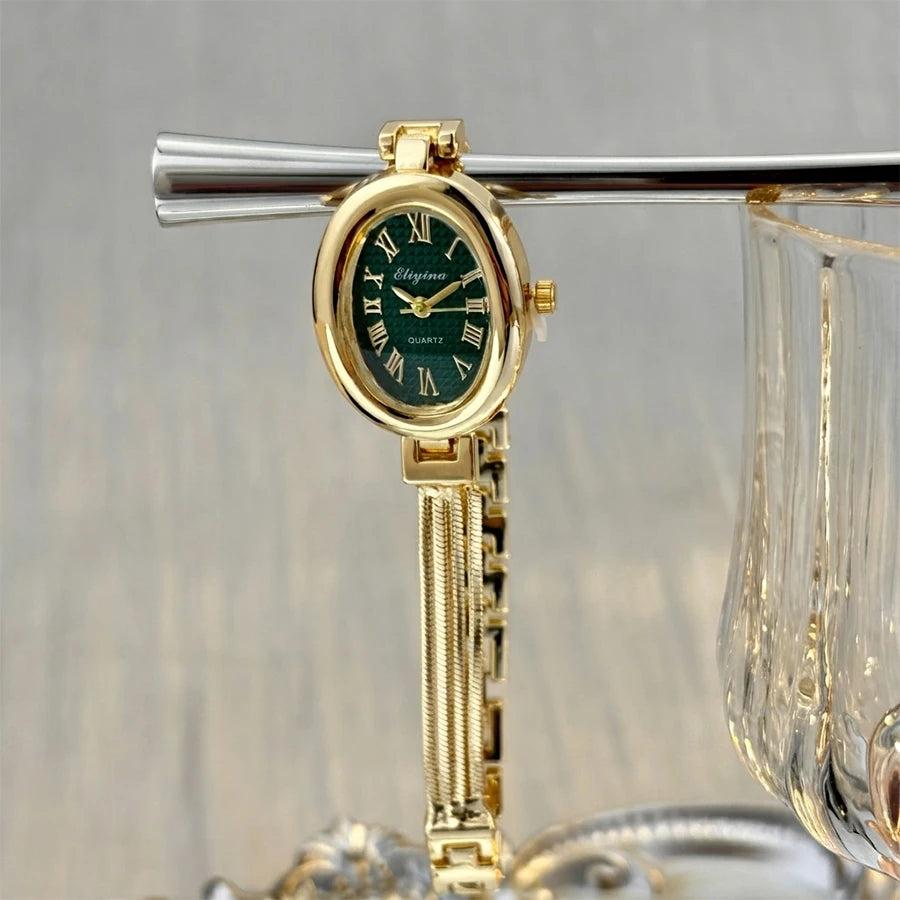 New Fashion Tassel Oval Bath Tub Ladies Bracelet Watch Simple Elegant Wristwatch Live Broadcast Bestseller