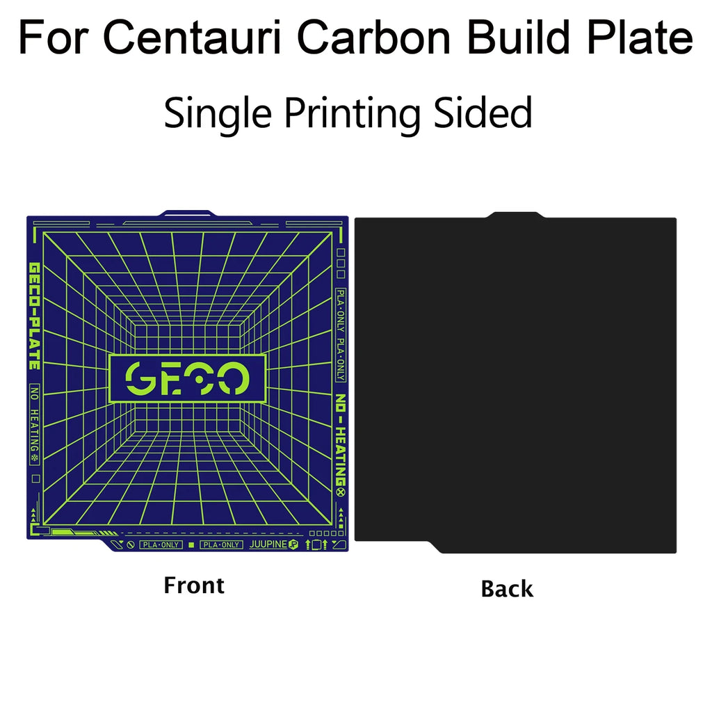 JUUPINE GECO PLA Plate For Bambu Lab Build Plate H2D/H2S/P2S/X1/P1/A1/K2 PLUS/Centauri Carbon Upgrades Cold Plate Super Adhesion