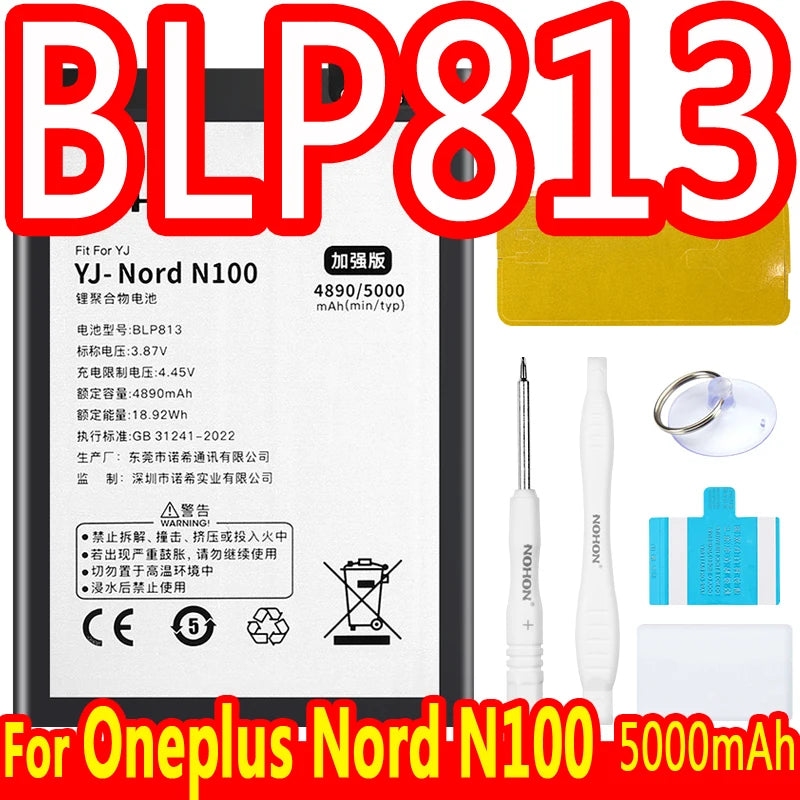 NOHON Battery For Oneplus 10 Pro 9 8 7 6 5 8T 7T 6T 5T 9RT 9R 10R Battery For One Plus BLP899 BLP827 BLP699 BLP685 BLP801 BLP861