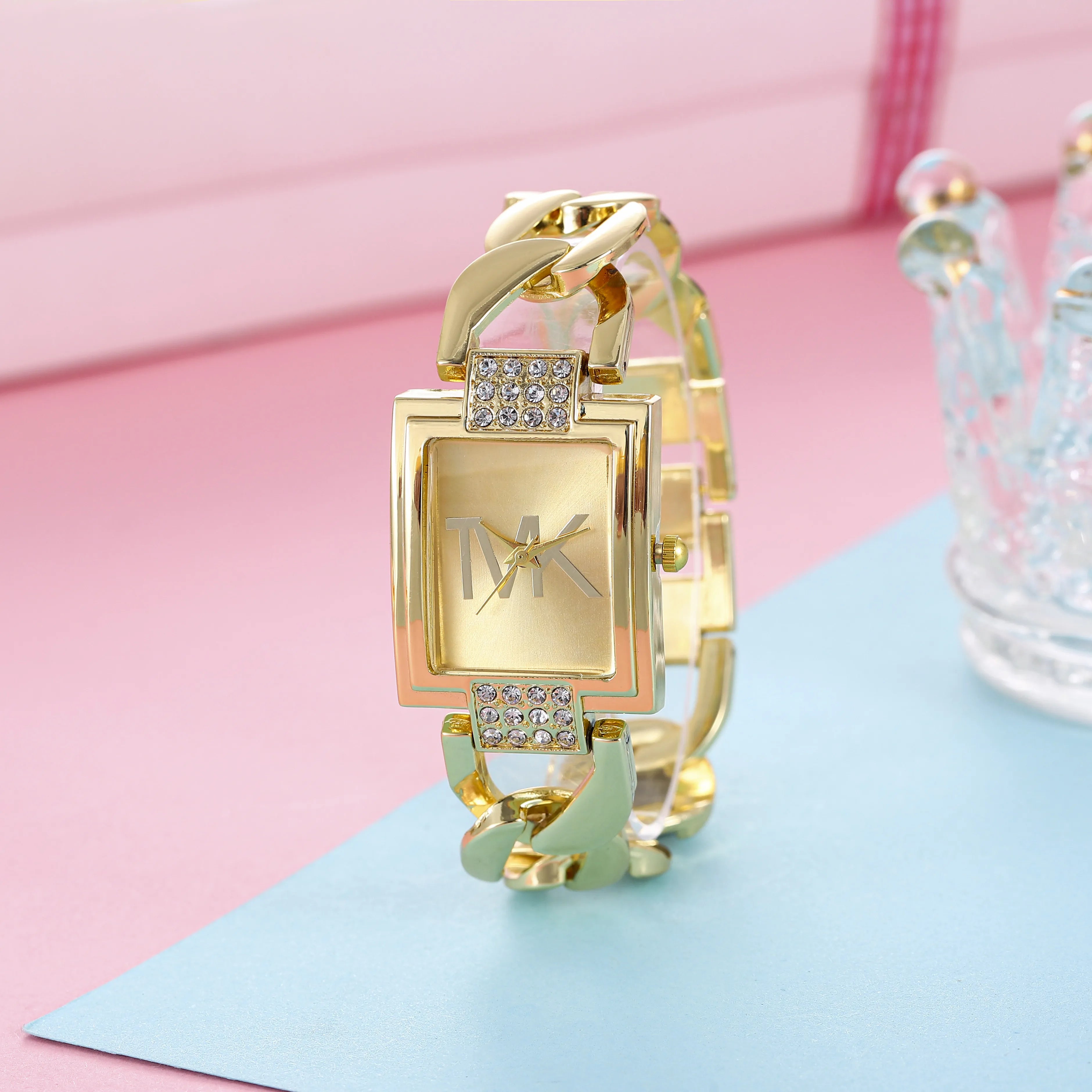 Luxury Brand Women's Watch Fashion Elegant Style Metal Strap Square Trendy Quartz Watch for Women Woman's Wristwatch Clock