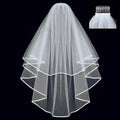 Simple Ribbon Edge Soft Tulle Wedding Veils with Comb Marriage Wedding Accessories 2024
