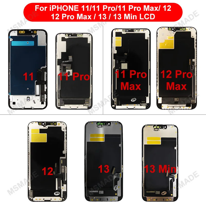 OLED For iPhone X XR XS MAX 11 11 Pro 12 Pro LCD Display With 3D Touch Screen Digitizer For iPhone 12 Mini 13 14 Plus 15 Incell