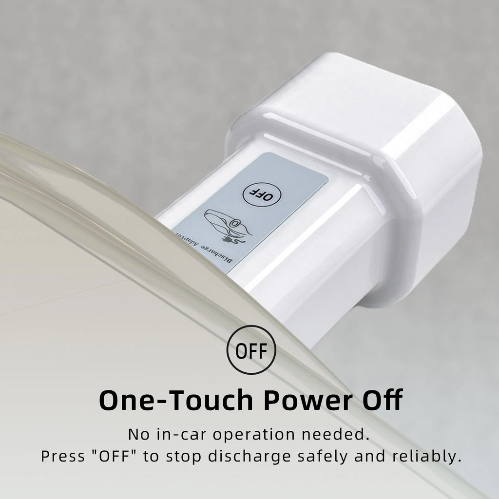 EVqiaoyi Type2 V2L Discharger with Power-Off Button 16A MG BYD Vehicle-to-Load Plug for Brazilian New Energy Vehicles